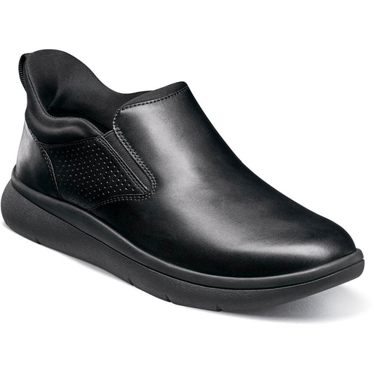Florsheim Fleet Black Smooth Plain Toe Slip-On Men's Sneaker