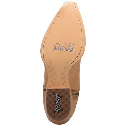 Dan Post Heartland Tan Leather Snip Toe Zipper Western Cowgirl Boots