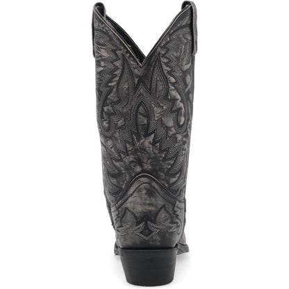 Laredo Garrett Black Distress Leather Snip Toe Western Cowboy Boot (US Men Size)