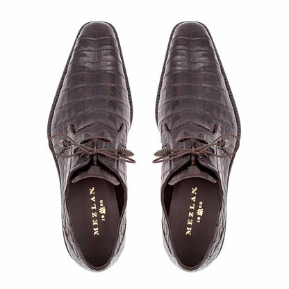 Mezlan of Spain Genuine Crocodile Skin Brown Derby Shoes ANDERSON (USA Men Size)