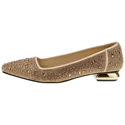 Lady Couture Fever Women's Gold Rhinestone Crystal Pointed Toe Dress Shoes