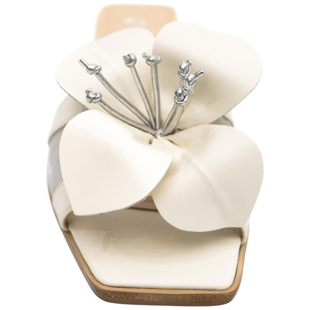 Lady Couture Women's Blossom Beige Leather Slide Sandals
