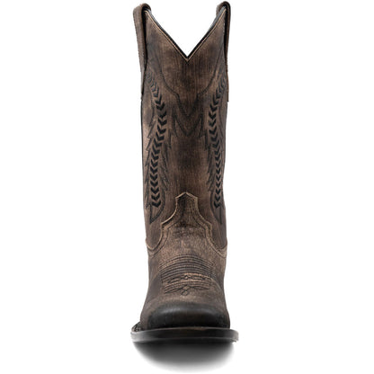 Ferrini Men's Ashton Oak Square Toe Leather Cowboy Boots