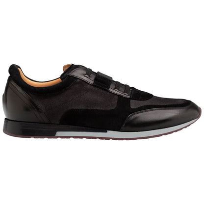 Mezlan Shoes Men’s Black Suede & Linen Riumar Hybrid Sneaker