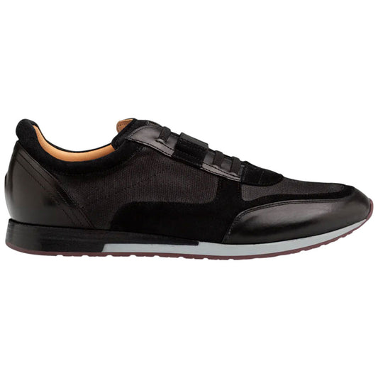 Mezlan Shoes Men’s Black Suede & Linen Riumar Hybrid Sneaker