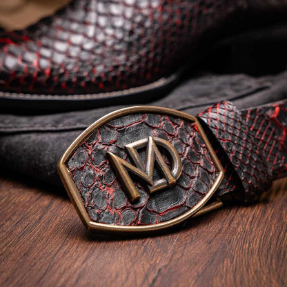 Missouri Genuine Python Skin Black Cherry Cowboy Boot | Marco Di Milano Western Boots