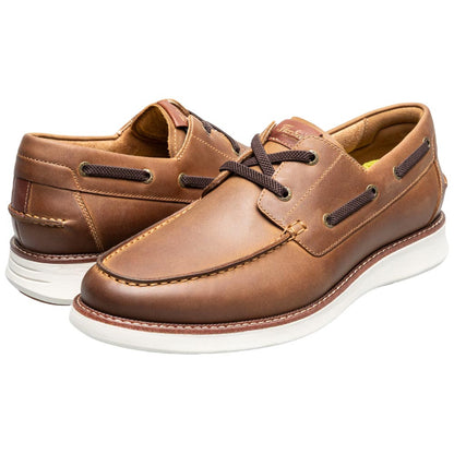 Florsheim Launch Moc Toe Elastic Lace Brown Boat Shoes for Men