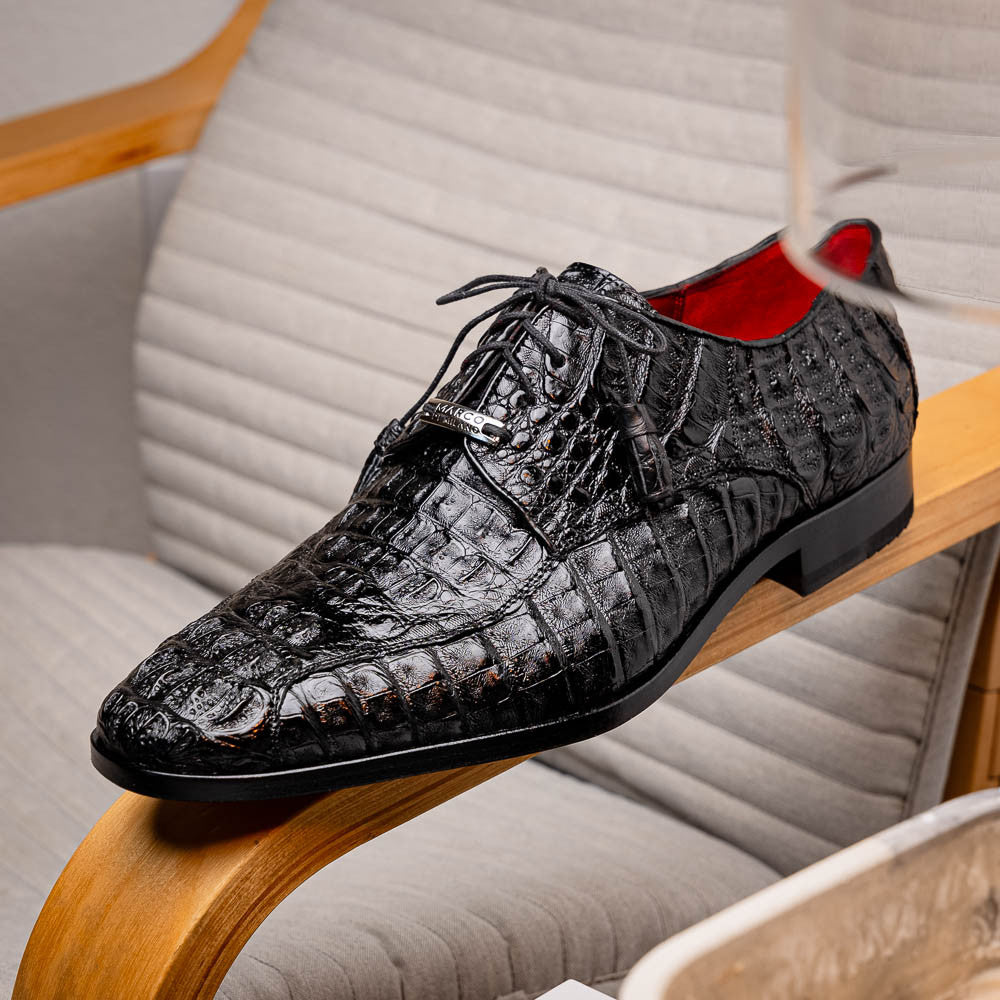 Marco Di Milano Apricena Derby Black Caiman Shoes