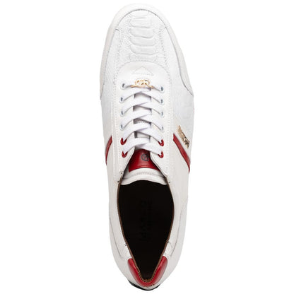 Marco Di Milano Portofino Ostrich Leg & Calf Sneaker - White