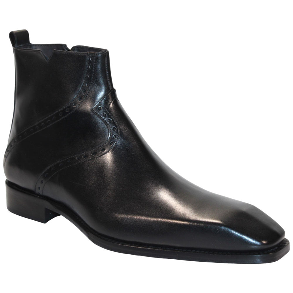 Duca Pedaso Men's Black Calf-Skin Leather Boots