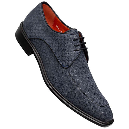 Mezlan Montage Printed Suede Derby - Men's Blue Exclusive Printed Suede Derby