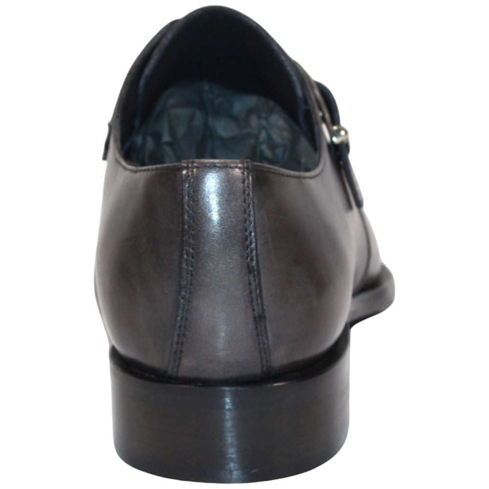 Duca Garda Men's Grey Calf-Skin Leather Monkstrap Oxfords Shoes