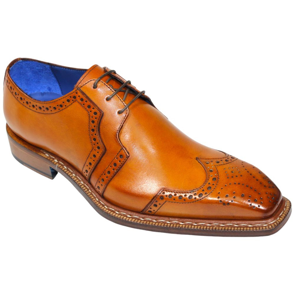 EMILIO FRANCO Marco Gold Calf-Skin Leather Oxfords Shoes