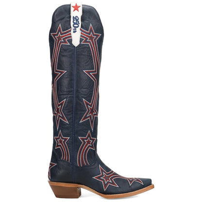 Dan Post America 250 Blue Leather Snip Toe Western Cowgirl Boots