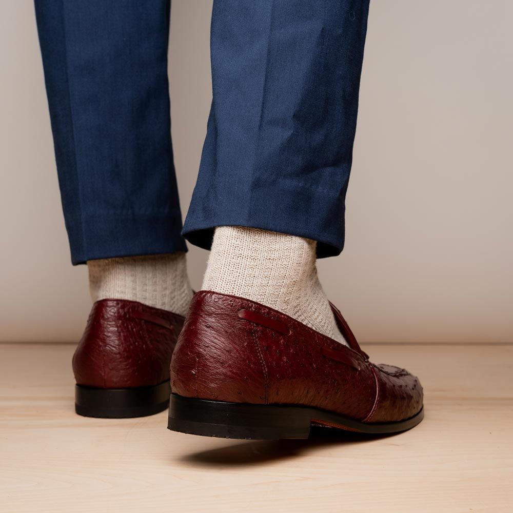 Marco Di Milano Aubiere Wine Ostrich Loafers