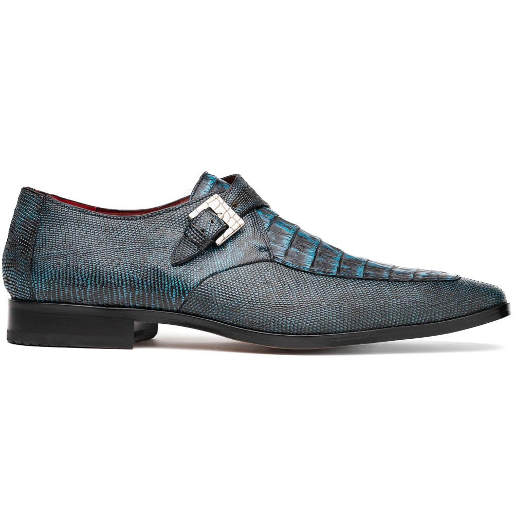 Toluca Genuine Crocodile and Lizard Skin Monk Strap | Marco Di Milano Exotic