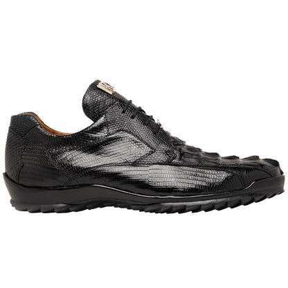 Marco Di Milano Crater Caiman & Lizard Sneaker - Black