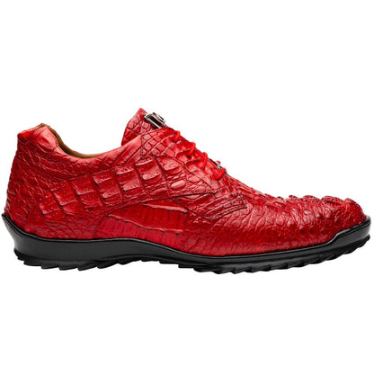 Marco Di Milano Kratos Genuine Caiman Crocodile Sneaker - Red