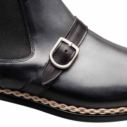 Mezlan Alpine Men's Dark Grey Monk-Strap Chelsea Boot