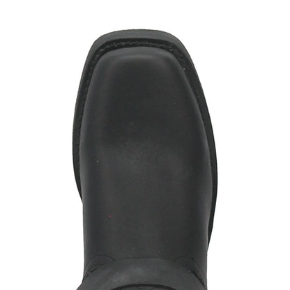 Dingo Dean Black Leather Snoot Toe Western Cowboy Harness Boot (USA Men Size)