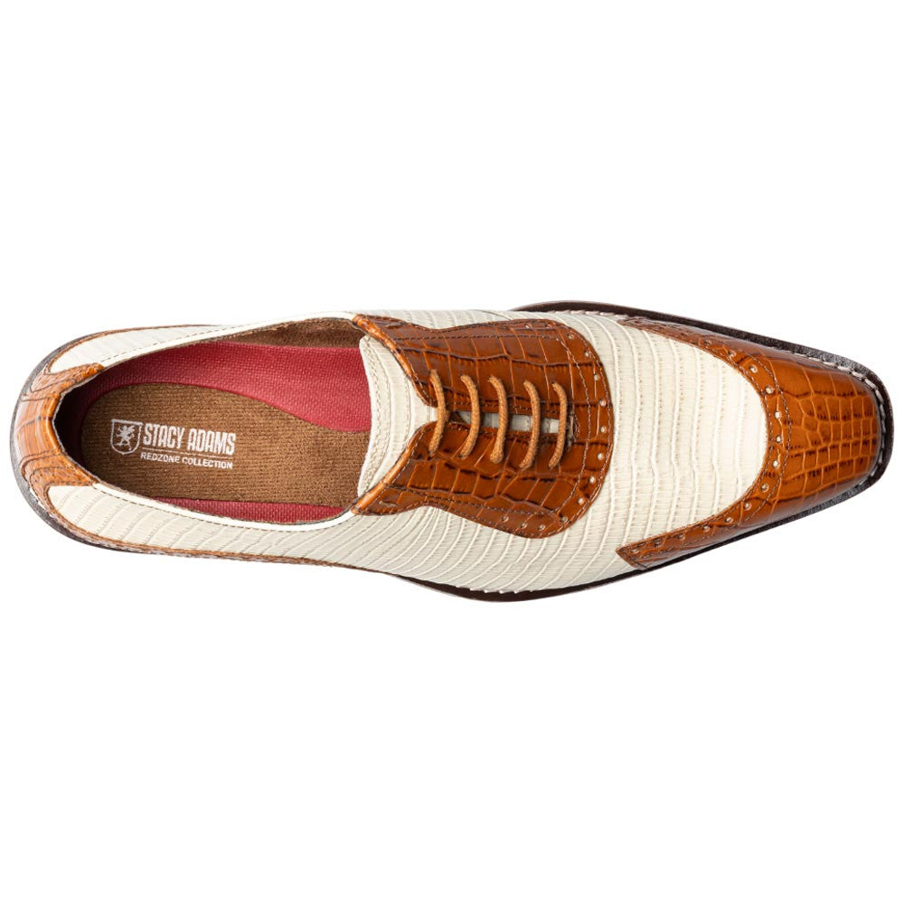 Stacy Adams Tarango Modified Cap Toe Tan Multi Oxford Shoes for Men