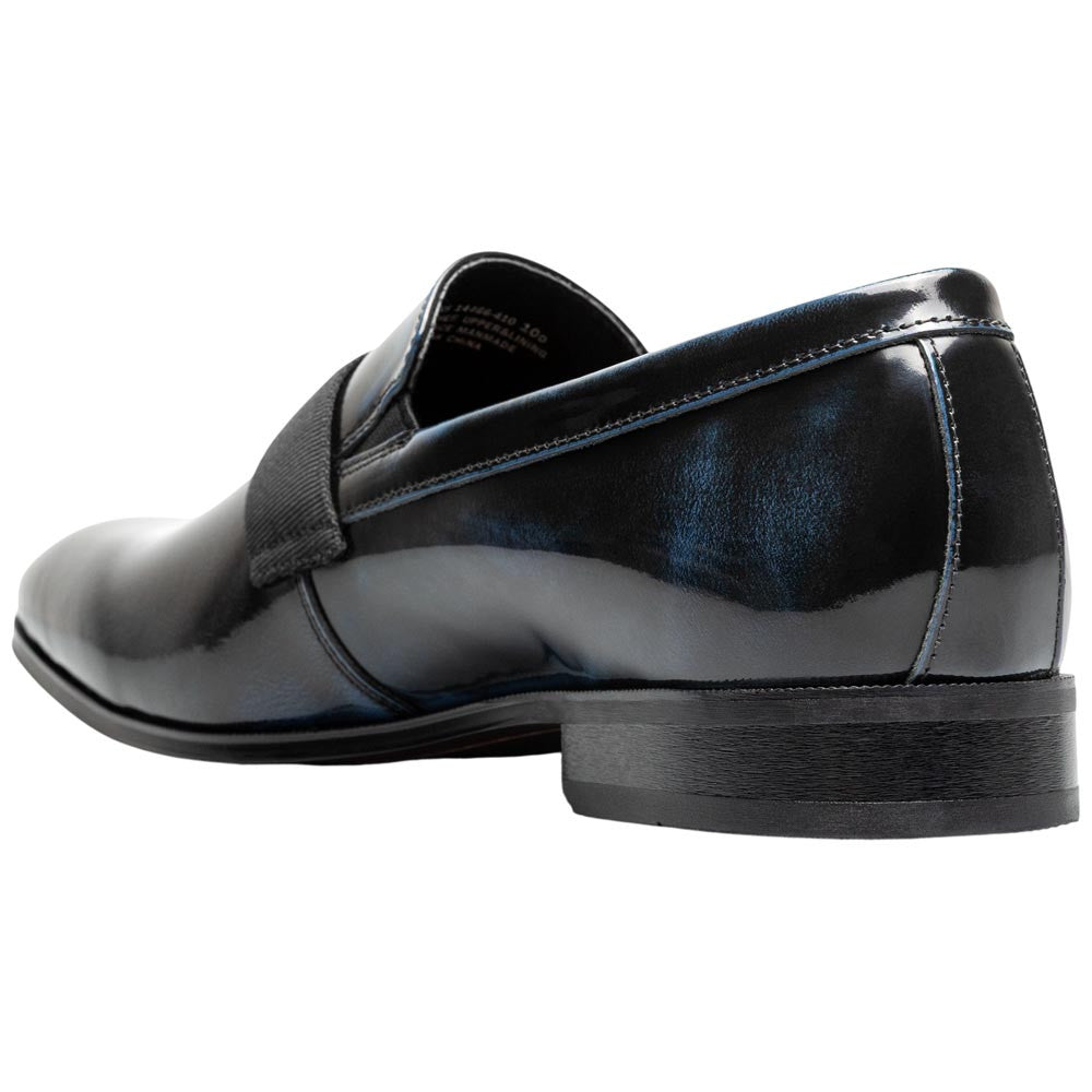 Florsheim Men's High Gloss Patent Leather Strap Navy Loafer Tux
