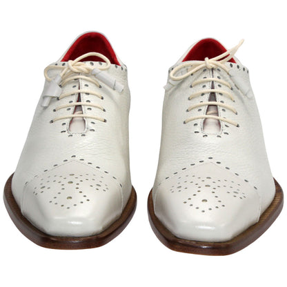 Bosco Bone Deer Skin Leather Lace Ups | Emilio Franco Dress Shoes for Men