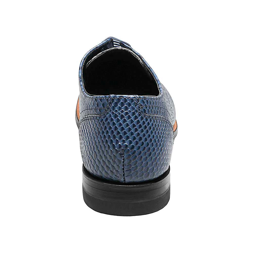 Stacy Adams Men's Madison Blue Anaconda Print Plain Toe Oxford