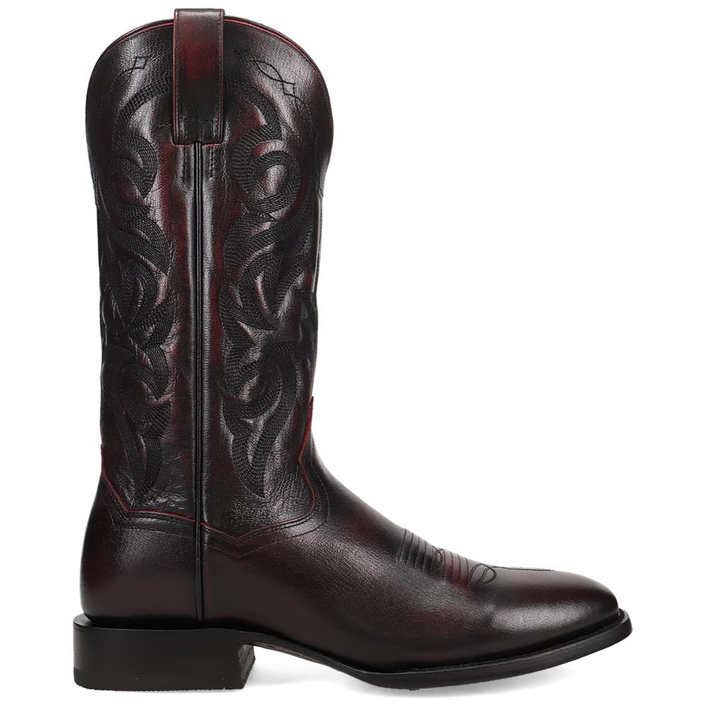 Dan Post Makara Brown Caiman Vamp Round Toe Western Cowboy Boots
