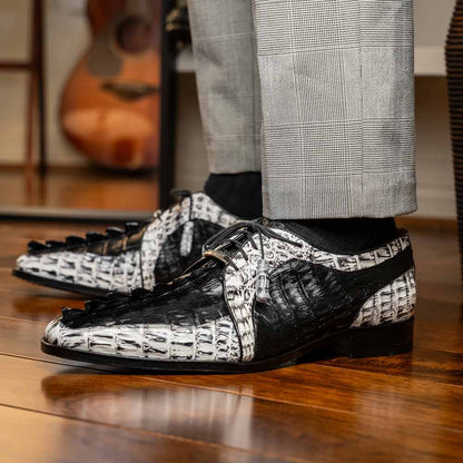 Marco Di Milano Caribe Derby Newspaper/Black Caiman Shoes