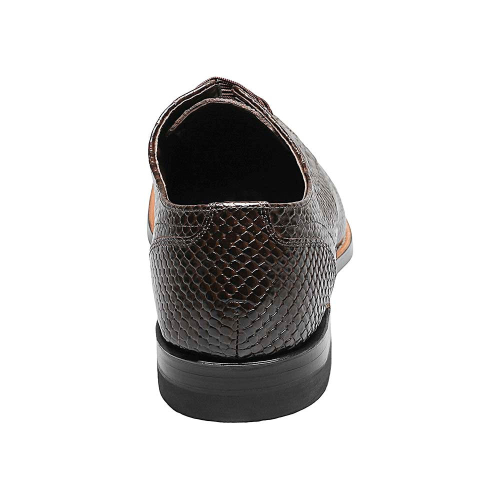 Stacy Adams Men's Madison Brown Anaconda Print Plain Toe Oxford