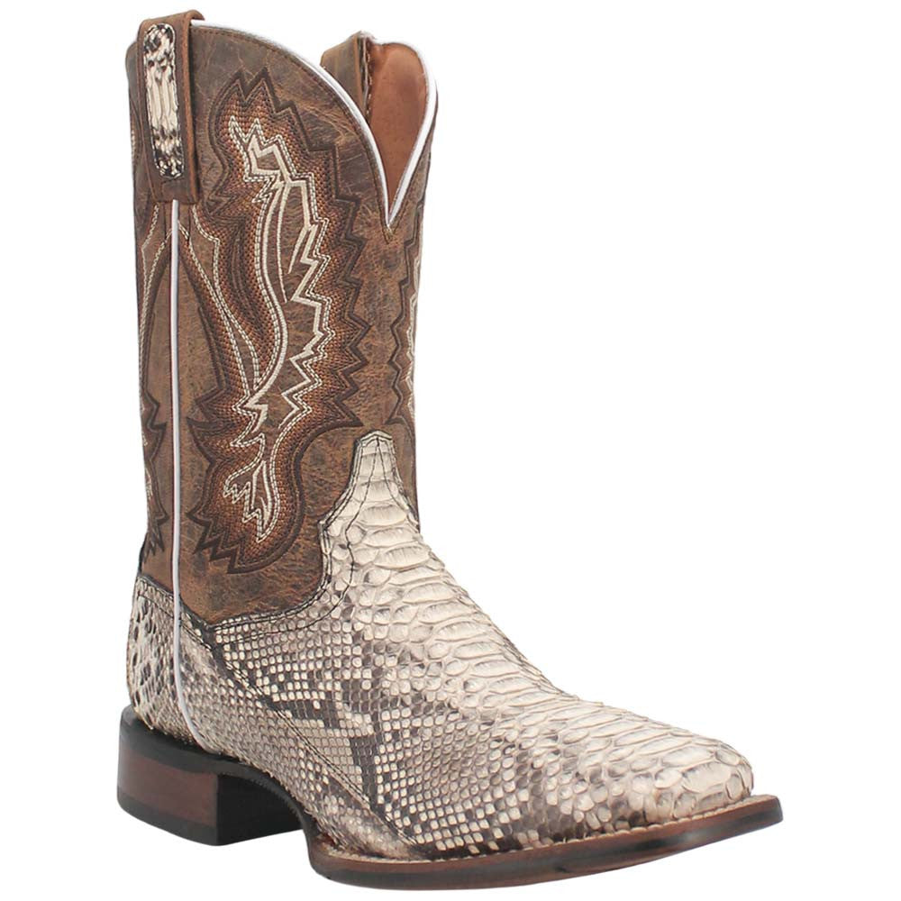 Dan Post Brutus Men's Natural Python Cowboy Boot - Square Toe, Stockman Heel