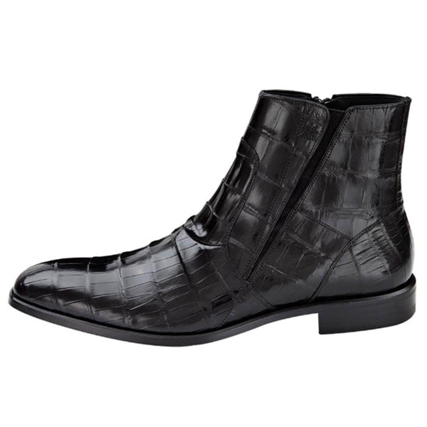 Belucci By Mezlan In Black Genuine Alligator Skin Boots