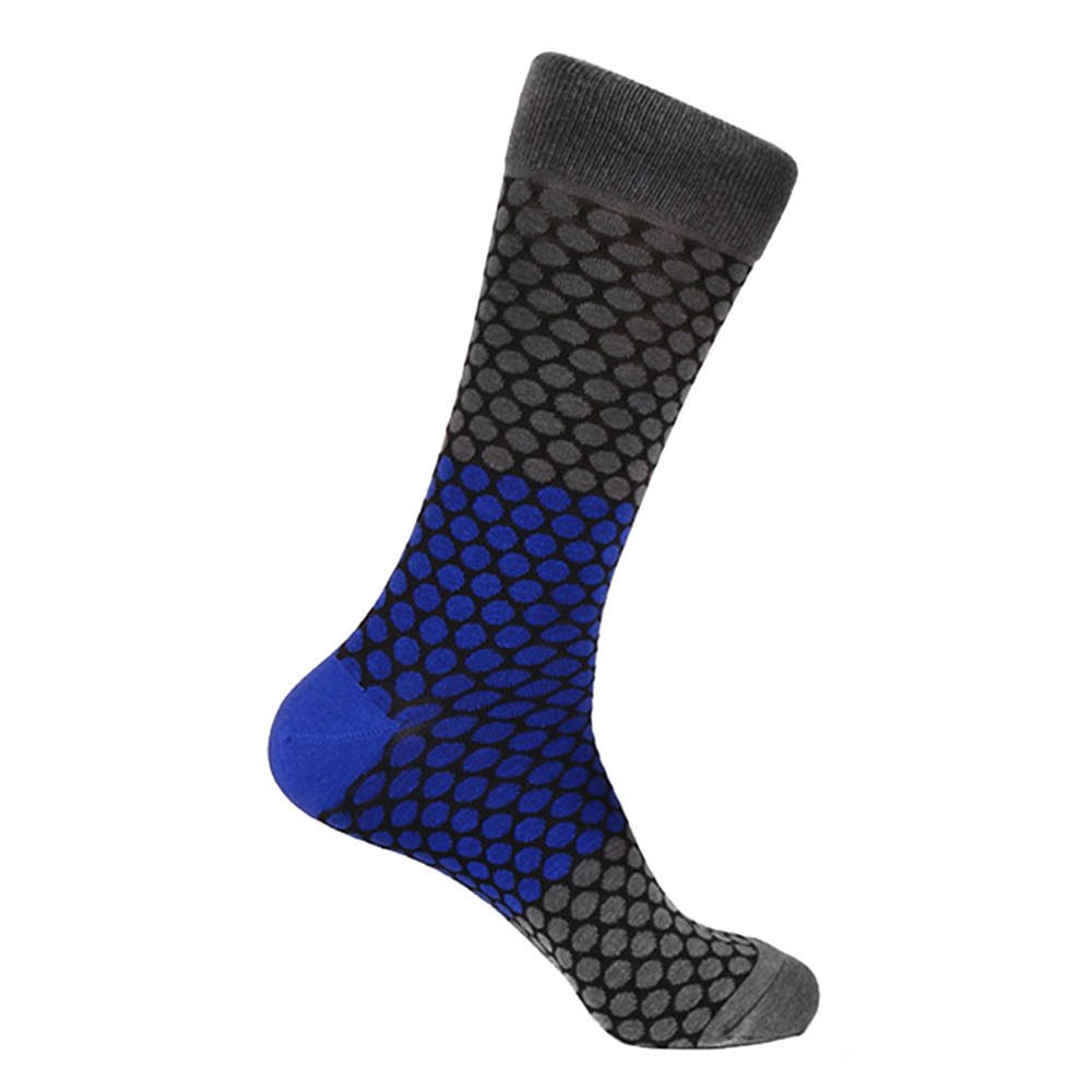 Steven Land Gray Multi Honeycomb Printed Pattern Men's Socks