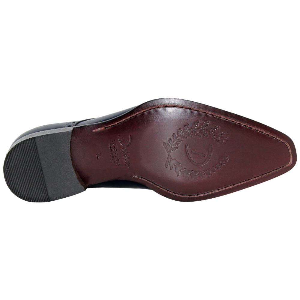 Duca Arpino Navy Blue Genuine Italian Calfskin Lace-Up Shoes
