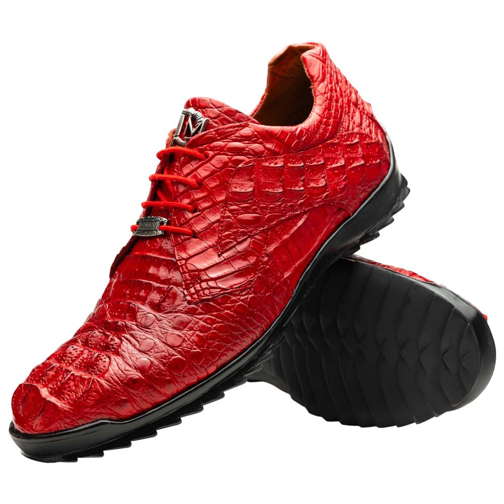 Marco Di Milano Kratos Genuine Caiman Crocodile Sneaker - Red