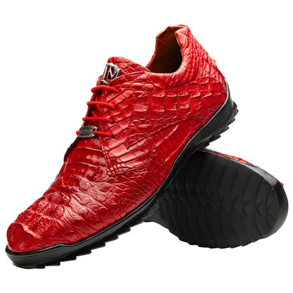 Marco Di Milano Kratos Genuine Caiman Crocodile Sneaker - Red