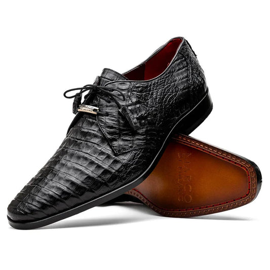 Marco Di Milano Lacio Caiman Black Derby Shoes