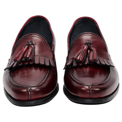 Duca Adam Wine Men's Italian Leather Dress Shoes