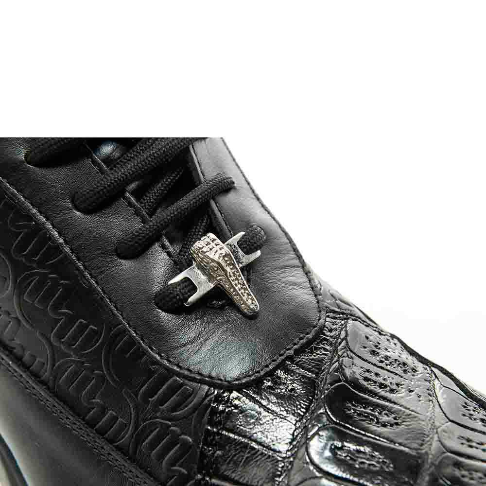 Mauri Black Genuine Crocodile Skin Casual Sneaker