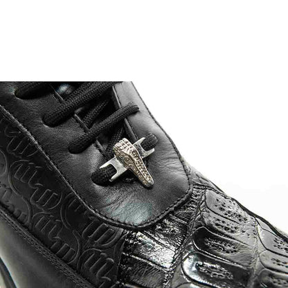 Mauri Black Genuine Crocodile Skin Casual Sneaker