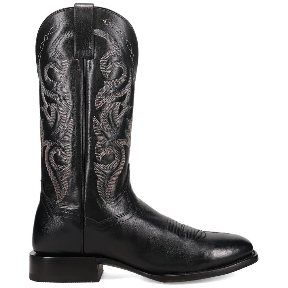 Dan Post Men’s Remington Black Leather Square Toe Western Cowboy Boots