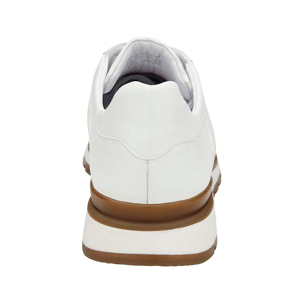 Belvedere Blake Men's White Elegance Exotic Ostrich/Calf-Skin Leather Sneakers