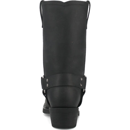 Dingo Dean Black Leather Snoot Toe Western Cowboy Harness Boot (USA Men Size)