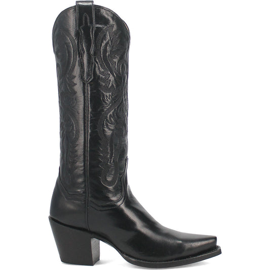 Dan Post Women’s Maria 13” Snip Toe Black Napalino Leather Fashion Boot