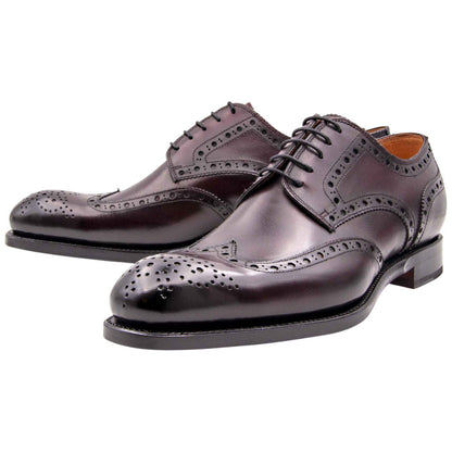 Ugo Vasare H and H Brogue Goodyear Welt Wingtip Bubble Toe Burgundy Dress Shoes