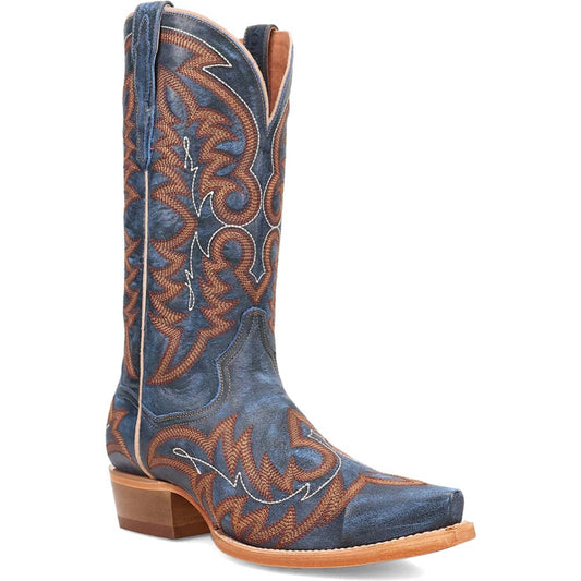 Dan Post Triton Blue Leather Snip Toe Western Cowboy Boots (USA Men Size)