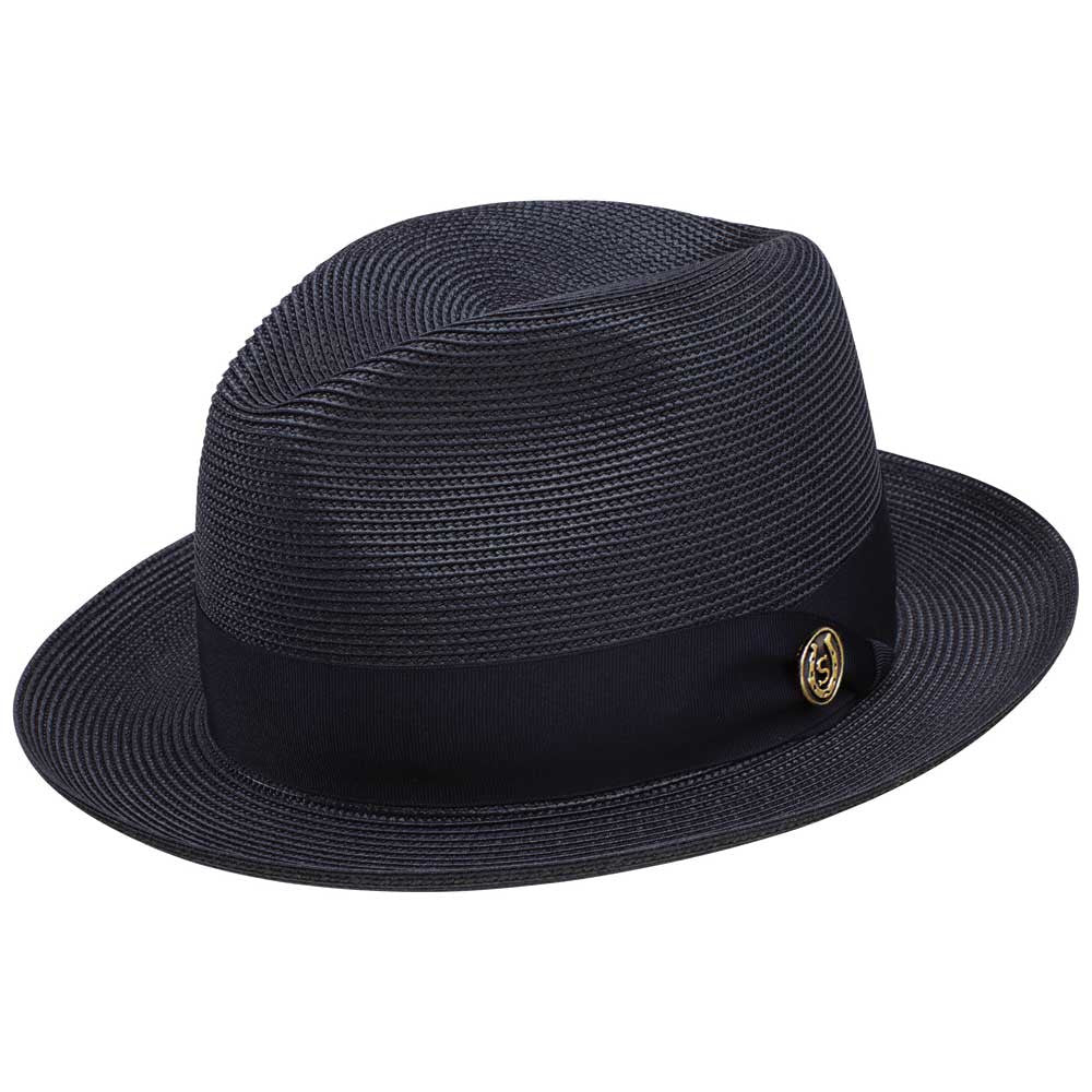 Stetson Rosebud Navy Florentine Milan Straw Hat