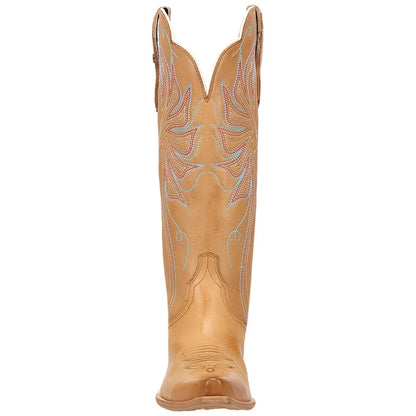 Dan Post Grace Women's Tan Leather Western Boot - 15" Shaft, Snip Toe