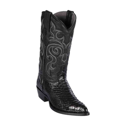 Los Altos Black J-Toe Genuine Python